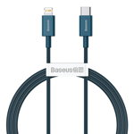 Cablu de date/incarcare Baseus, Superior Series, USB Type-C to Lightning, 1M 20W, Albastru, Baseus