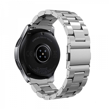 Bratara cu zale si telescop QuickRelease universala 22mm din otel inoxidabil pentru Samsung Galaxy Watch 46/ Gear S3 Huawei Watch GT argintiu, krasscom