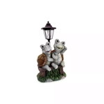 Decoratiune gradina, ceramica, lampa solara, broscute cu felinar, 24.5x17x30 cm, GardenLine