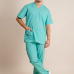 Costum Medical Turcoaz Unisex Poplin 110g Cesare, B-WELL