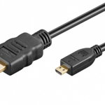 Cablu HDMI - Micro HDMI, 4K@60Hz, conectori auriti, 5m, PremiumCord, kphdmad5, PremiumCord