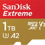 Card SanDisk Extreme MicroSDXC 1TB Clasa 10 UHS-I/U3 A2 V30 (SDSQXAV-1T00-GN6MA), SanDisk