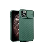 Husa pentru iPhone 12 Pro, Protectie camera, Silicon, Finisaj mat, Green, OEM