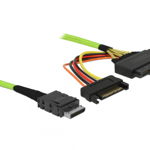 Cablu OCuLink SFF-8611 la 4 x SATA 7 pini 1m, Delock 85829