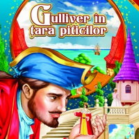 Carte de colorat A4 cu povesti si abtibilduri - Gulliver in tara piticilor, EUROBOOK