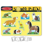 Puzzle lemn cu sunete: Animale de companie (8 piese), Melissa&Doug
