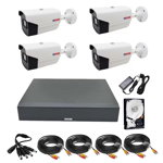 Sistem de supraveghere Rovision oem Hikvision 4 camere Full HD 2MP, 2.8mm, IR 40m, DVR Pentabrid 4 canale, accesorii si HDD, Rovision