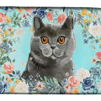 Caroline`s Treasures Carolines Comorile CK3392DDM britanic Shorthair flori de primăvară Dish Uscare Mat Multicolore 14 x 21, 