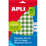 Etichete autoadezive Apli, verde, 19 mm, 320 etichete/blister, Apli