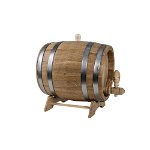 Butoi de vin cu robinet, din lemn masiv de stejar, capacitate 5L / EXT 8060, 