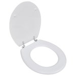 vidaXL WC тоалетна седалка МДФ капак изчистен дизайн бяла, vidaXL