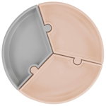 Farfurie Puzzle Minikoioi, 100% Premium Silicone – Pinky Pink / Powder Grey, Minikoioi