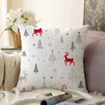 Față de pernă din chenille cu model de Crăciun Minimalist Cushion Covers Nordic Christmas, 55 x 55 cm, Minimalist Cushion Covers