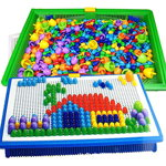 Tabla de puzzle pentru copii cu 296 de piese, jucarie educationala ?i cadou creativ, Neer