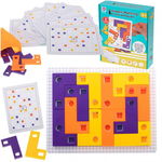 Joc de logica tetris cu blocuri de constructie si carti 42 piese +3 ani, IMK