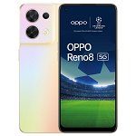 Telefon Mobil Oppo Reno 8, Procesor MediaTek Dimensity 1300, AMOLED Capacitiv touchscreen 6.4inch, 8GB RAM, 256GB Flash, Camera Tripla 50+8+2MP, 5G, Wi-Fi, Dual Sim, Android (Auriu), Oppo
