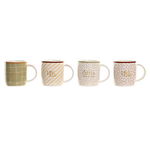 Cană tip Halbă DKD Home Decor Iubire Cafea Multicolor Porțelan (365 ml) (4 Unități), DKD Home Decor