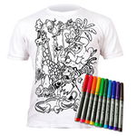 Tricou de colorat cu markere lavabile Zoo 5-6 ani