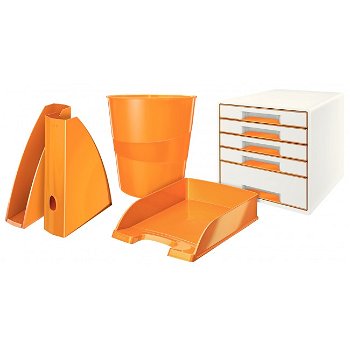 Cabinet cu sertare, 5 sertare, portocaliu, LEITZ WOW, LEITZ