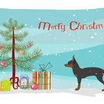 Caroline`s Treasures Jucărie Fox Terrier Merry Christmas Tree Canvas Fabric pernă decorativă Multicolore 12H x16W, 