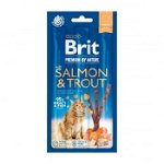 Brit Premium By Nature, recompense fară cereale pisici, batoane, Somon și Păstrăv, 3buc, Brit