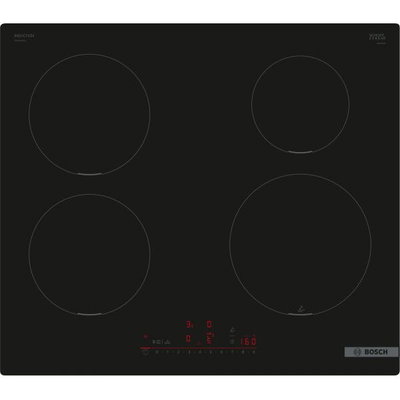 Plita incorporabila Bosch PUE611HC1E, Inductie, 4 zone de gatit, PerfectFry Plus, Home Connect, Power Boost , 60cm, Negru