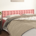 vidaXL Tăblii de pat, 2 buc, roz, 100x5x78/88 cm, catifea, vidaXL