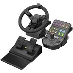 Volan Logitech gaming cu pedale/panou comanda G Heavy Equipment Farm Simulator, PC (Negru), Logitech