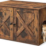 Dulap pentru litiera pisici / casa de toaleta pisici, Feandrea, 80x53x49.2 cm, PAL, maro rustic, Feandrea