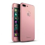 Husa Apple iPhone 7 Plus, FullBody Elegance Luxury iPaky Rose-Gold , acoperire completa 360 grade cu folie de sticla gratis, iPaky
