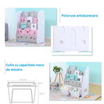 Organizator pentru carti cu 2 cutii depozitare jucarii Nichiduta Blue Swan