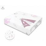 Cearceaf cu elastic Miminu din bumbac 160x80 cm Baby Shower Pink, MimiNu