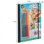Set carte de colorat pe numere si 6 creioane colorate 23 x 16 cm, Jucaresti