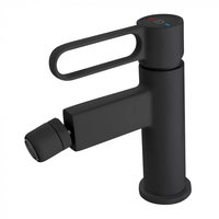 Baterie bideu FDesign Zaffiro cu ventil, negru mat, FDesign