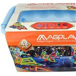 Joc de constructie magnetic - 48 piese, MAGPLAYER, 2-3 ani +, MAGPLAYER