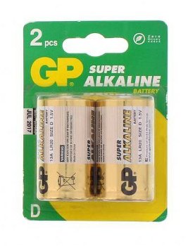 Baterii alcaline R20 D 2buc blister Super GP, GP