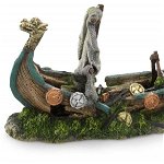 AQUA D'ELLA Decoraţiune pentru acvarii Barca Vikingilor 25,5x10,5x16,5cm, Aqua D'ella
