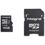 Memory Card Integral Ultima Pro MicroSDHC, 16GB, Clasa 10 + Adaptor SD