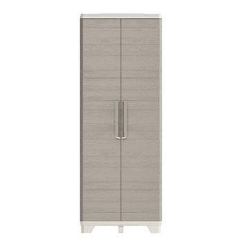 Dulap cu 3 polite 9767000, Keter Wood Grain, polipropilena, bej, 68 x 39 x 182 cm, Keter