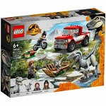 Jucarie 76946 Jurassic World Blue & Beta in Velociraptor Trap Construction Toy (Toy Car with 2 Dinosaur Figures for Kids Ages 6+), LEGO