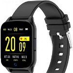 Ceas Smartwatch iHunt Watch ME 2020, Notificari, Pedometru, Puls, Monitorizare somn, iOS/Android, Black