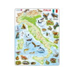 Puzzle Larsen - Map of Italy (in Italian), 65 piese (K83-IT), Larsen