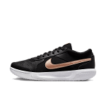 Nike, Pantofi de piele cu insertii de plasa pentru tenis Court Zoom Lite 3, auriu rose, Negru, 7.5