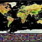 Harta Iso Trade World - răzuibilă cu steaguri + accesorii, Iso Trade