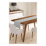 Napron din microfibră pentru masă Minimalist Cushion Covers Grey Stripes, 45 x 140 cm