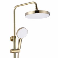 Coloana de dus cu baterie monocomanda auriu alb Rea Bloom