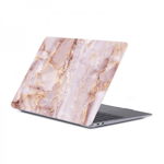 Set protectie 2 in 1 pentru Macbook Air 13.3 inch A1932/ A2179 /A2337 cu husa din plastic si folie ecran TPU, model marmura rose gold, krasscom