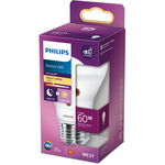 Bec LED cu senzor de lumina Philips A60, EyeComfort, E27, 7.5W (60W), 806 lm, lumina alba calda (2700K), clasa energetica F