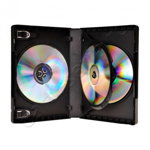 Carcasa plastic pentru 3 DVD-uri Negru, 
