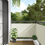 vidaXL Paravan de grădină, alb, 300x75 cm, PVC, vidaXL